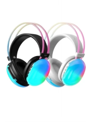 Kulak Üstü Kablosuz Bluetooth Kulaklık Unısex Renkli Işıklı Kulaklık