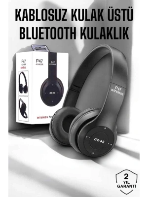 Kulak Üstü TF Kart ve AUX Destekli Ergonomik Bluetooth Kulaklık