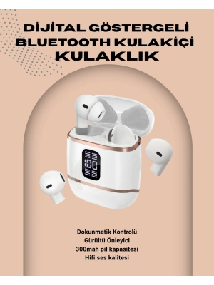 Kulakiçi Bluetooth Kulaklık V5.3 – 4’lü Set, Dijital Ekranlı, Gürültü Engelleme