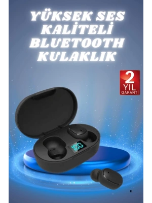 Kulaklık Dijital Göstergeli Bluetooth Bağlantılı Kablosuz Kulak İçi Mikrofonlu Dokunmatik Kontrol