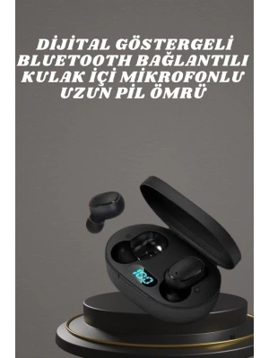 Kulaklık Dijital Göstergeli Bluetooth Bağlantılı Kablosuz Kulak İçi Mikrofonlu Dokunmatik Kontrol