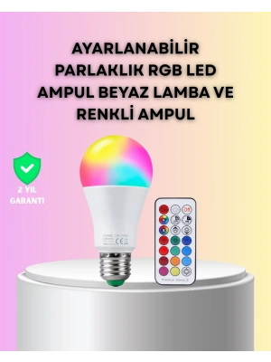 Kumanda Destekli Çok Renkli Akıllı LED Ampul