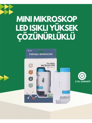LED Aydınlatmalı 80–200 Kat Büyütmeli Cep Mikroskop