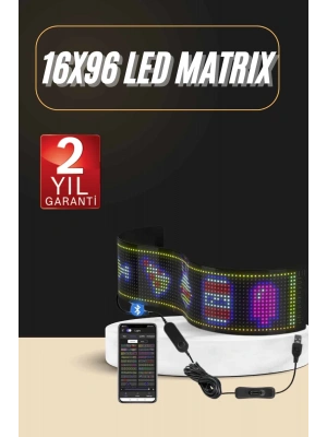 Led Ekran Matrix Panel En Büyük Boy 16X96 Araba Yazısı 19.2x89.8 cm