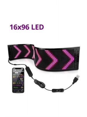 Led Ekran Matrix Panel En Büyük Boy 16X96 Araba Yazısı 19.2x89.8 cm