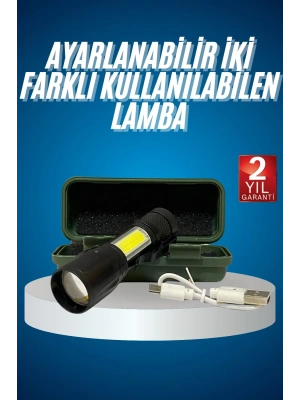 Led Lamba El Feneri Küçük Taşınabilir USB Şarjlı Acil Durum Lambası