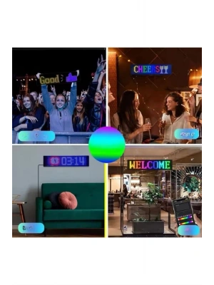 Led Matrix Bluetooth Bağlantılı Araç Camına Uygun Pixsel Görünümlü 16X96