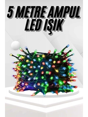 Ledli Fişli Led Dekor Lambası 5M RGB Yılbaşı Ağacı Işığı