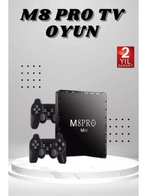 M8 PRO Mini 2.4G 10K ultra HD 64 GB TV BOX Android TV GAME BOX  2 Adet Oyun Konsolu