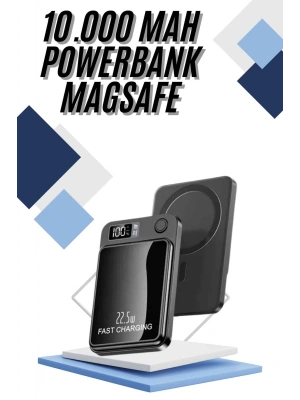 Magsafe Powerbank 10.000 mAh 22.5 Watt Hızlı Şarj Göstergeli Kablosuz Taşınabilir Şarj