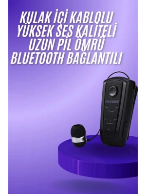 Makaralı Bluetooth Kulakiçi Yaka Kulaklığı Kablosuz Kulaklık