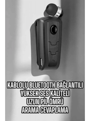 Makaralı Bluetooth Kulaklık Kulak İçi Android iOS Uyumlu Titreşimli
