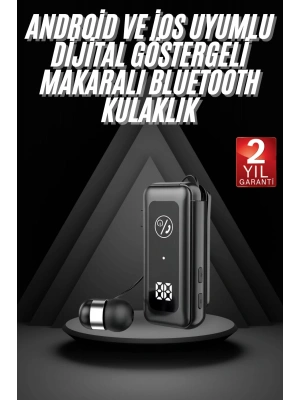 Makaralı Bluetooth Kulaklık Telefon Uyumlu Makaralı TF Kart Girişli Güç Göstergeli