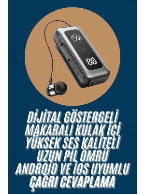 Makaralı Kulaklık SD Kart Girişli Dijital Göstergeli Kablolu Bluetooth Kulaklık