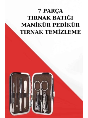 Manikür Pedikür Seti 7 Parça Tırnak Mantarı Tırnak Batığı Temizleme Taşınabilir