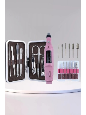 Manikür Pedikür Seti İkili Set El ve Ayak Bakımı Nasır Temizleme Protez Tırnak Çıkarma