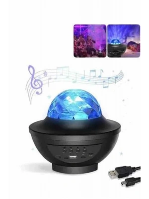 Masa ve Gece Lambası Renkli Projektör Işıklı Disko Topu Bluetooth Hoparlör