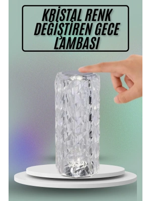 Masa ve Gece Lambası Şık ve Dayanıklı Sensörlü Şarjlı Kristal Lamba