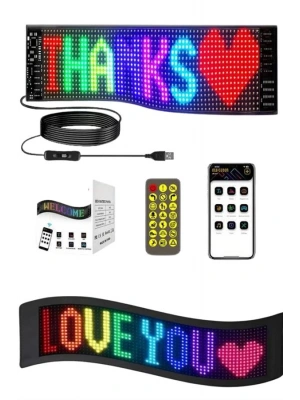 Matrix Led 16x192 Cama Yapışan Telefon Kontrollü Panel Dijital Ekran Kumandalı