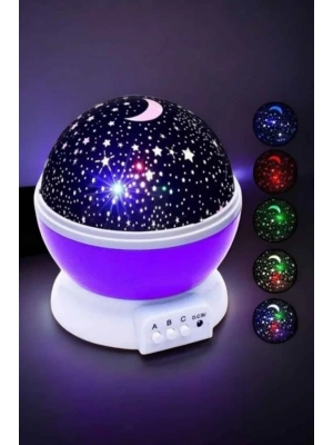 Mavi ve Mor Işıklı Star Master Projeksiyon Lambası