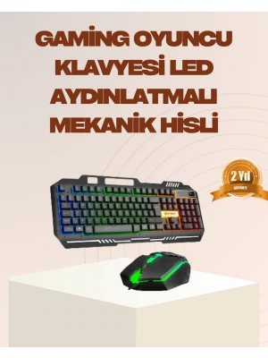 Mekanik LED Gaming Klavye Mouse Seti – Yüksek Tepki ve Ergonomi