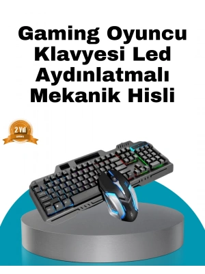 Mekanik Oyuncu Seti – LED Işıklandırma ve Ergonomik Mouse