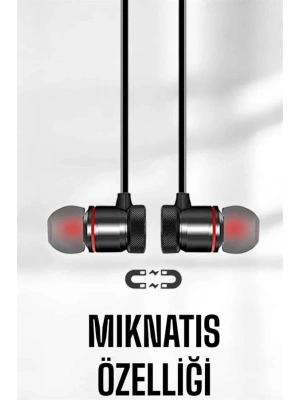 Mikrofonlu Kablosuz Sport Kulak İçi Mıknatıslı Kulaklık