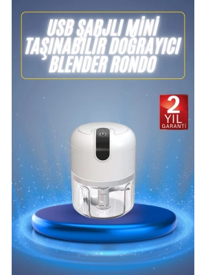 Mini El Rondosu Şarjlı Doğrayıcı Taşınabilir Rondo Blender 250 ML