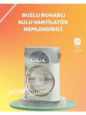 Mini Klima Fan | USBli, 7 Renk Gece Işığı, 3ü 1 Arada Fonksiyon
