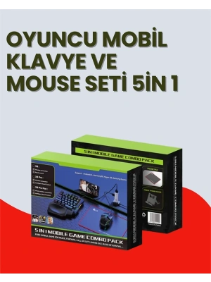 Mobil Uyumlu Klavye Mouse Seti – PUBG ve FPS Oyunları İçin 5i 1 Arada Oyun Kiti