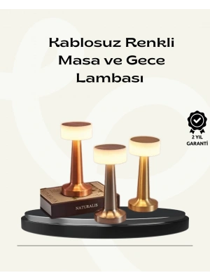 Modern USBli Kablosuz Masa Lambası – Minimalist Tasarım, 3 Farklı Parlaklık