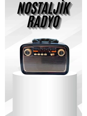 Müzik Kutusu Bluetooth Bağlantılı El Fenerli Nostaljik Tasarım Radyo