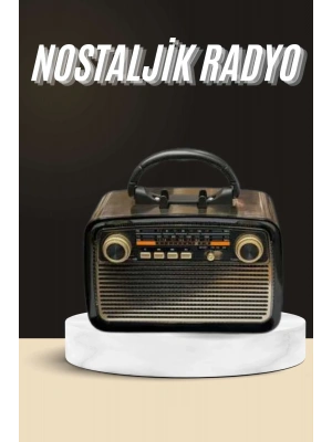 Nostaljik Radyo Bluetooth Bağlantılı Müzik Kutusu Ahşap