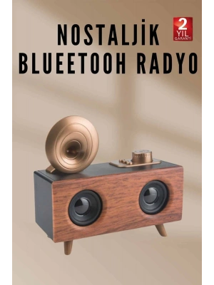 Nostaljik Radyo Bluetooth Bağlantılı Şarjlı Yüksek Ses Kaliteli