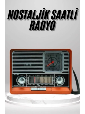 Nostaljik Vintage Radyo Taşınabilir Bluetooth Bağlantılı Hoparlör Radyo