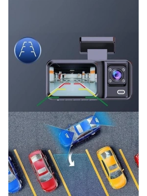 Ön ve Arka Kameralı 2 İnç 1080P Full HD DVR Araç İçi Ekran