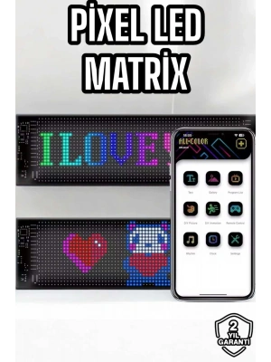 Otomobil Uyumlu Led Matrix Dijital Ekran Bluetooth Bağlantılı 16X24