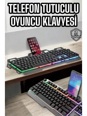 Oyuncu Klavyesi Q Klavye RGB Işıklı Mouse Hediyeli
