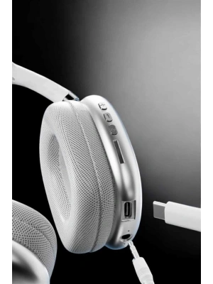 P9 Air Max Kablosuz 5.0 Mikrofonlu Bluetooth Kulaklık Beyaz Yüksek Ses Kaliteli