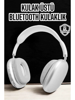 P9 Plus Kablosuz Kulak Üstü Bluetooth Kulaklık Beyaz Yüksek Ses Kaliteli