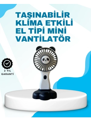 Panda Desenli USB Şarjlı Taşınabilir Mini Vantilatör