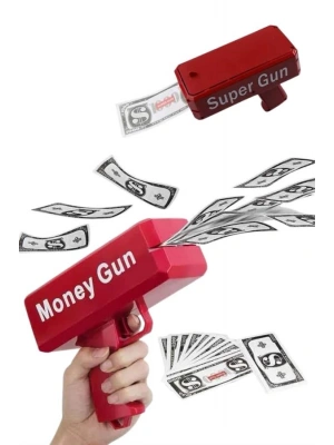Para Dolar Atma Makinası Super Money Gun Para Saçma Fırlatma Tabancası