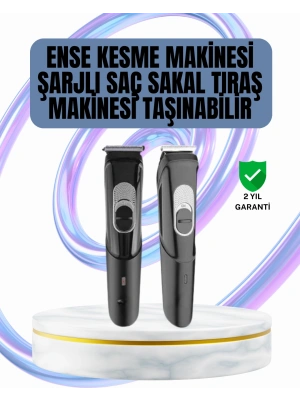 Paslanmaz Bıçaklı, Şarjlı ve Sessiz Saç Sakal Kesme Makinesi – Ev Kullanımı İçin İdeal
