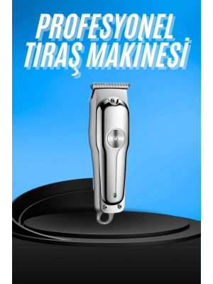 Paslanmaz Çelik Bıçaklı Kablosuz Şarjlı Dijital Göstergeli Tıraş Makinesi
