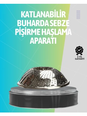 Paslanmaz Çelik Katlanabilir Sebze Haşlama Sepeti – Buharda Sağlıklı Pişirme