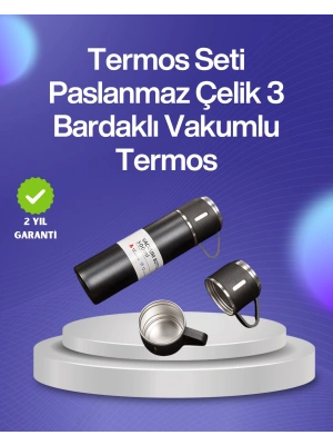 Paslanmaz Çelik Termos Seti | 500 ml Kapasite, 6-12 Saat Isı Koruma, Hediye Kutulu