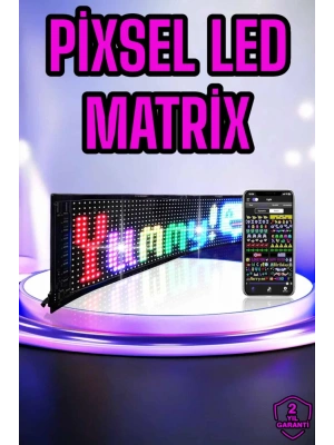 Piksel Led Matrix RGB Işıklı Led Yazılı Bluetooth Bağlantılı 16X64