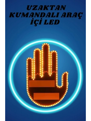 Pilli Led Işık Araç Camı İçin Uzaktan Kumandalı El Simgesi