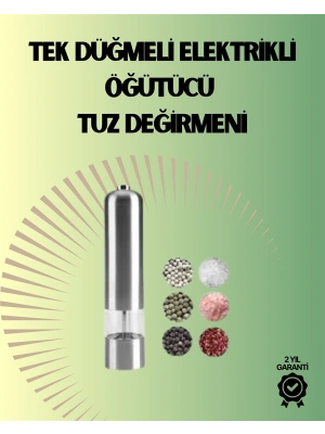 Pilli Otomatik Baharat Değirmeni Gıda Sınıfı Çelik Sessiz Öğütücü Alet