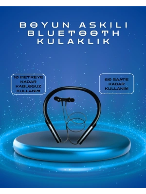 Polygold PG-100 Type-C Şarjlı Bluetooth Kulaklık – Boyun Askılı, Uzun Pil Ömürlü, Mikrofonlu